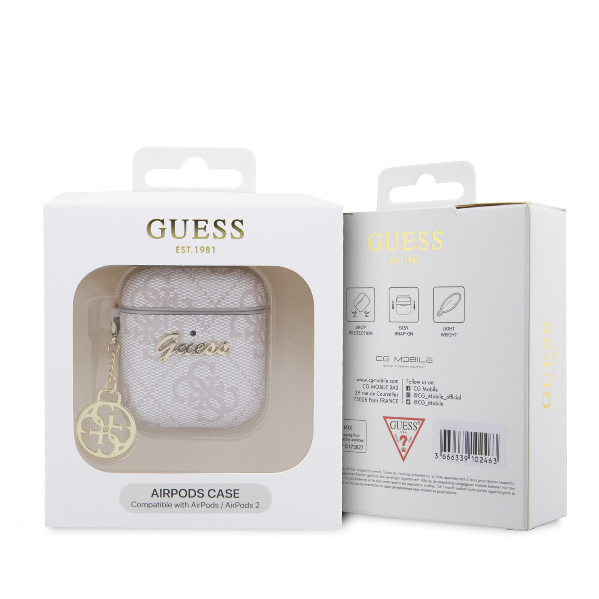 Guess Guess Airpods - Airpods 2 Case - 4G - Heart Charm - Roze, foto 3 van 3