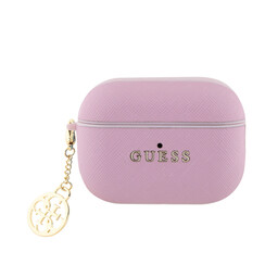 Guess Airpods Pro & Pro 2 Case - Saffiano - Circle Charm - Pink