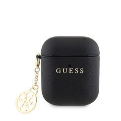 Guess Airpods - Airpods 2 Case - Saffiano - Circle Charm - Black