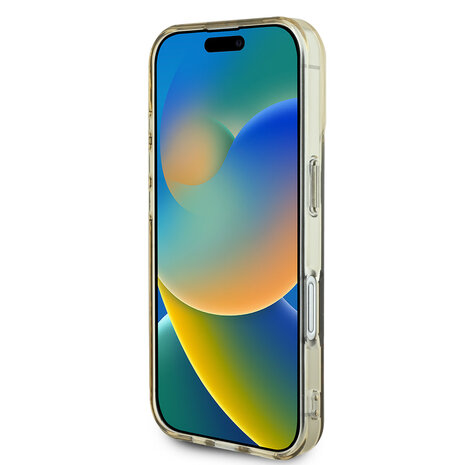 Guess Guess iPhone 16 Backcover hoesje IML 4G Stripe - Bruin Guess Guess iPhone 16 Backcover hoesje IML 4G Stripe - Bruin