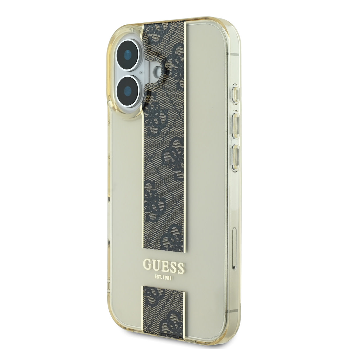 Guess Guess iPhone 16 Backcover hoesje IML 4G Stripe - Bruin, foto 2 van 6