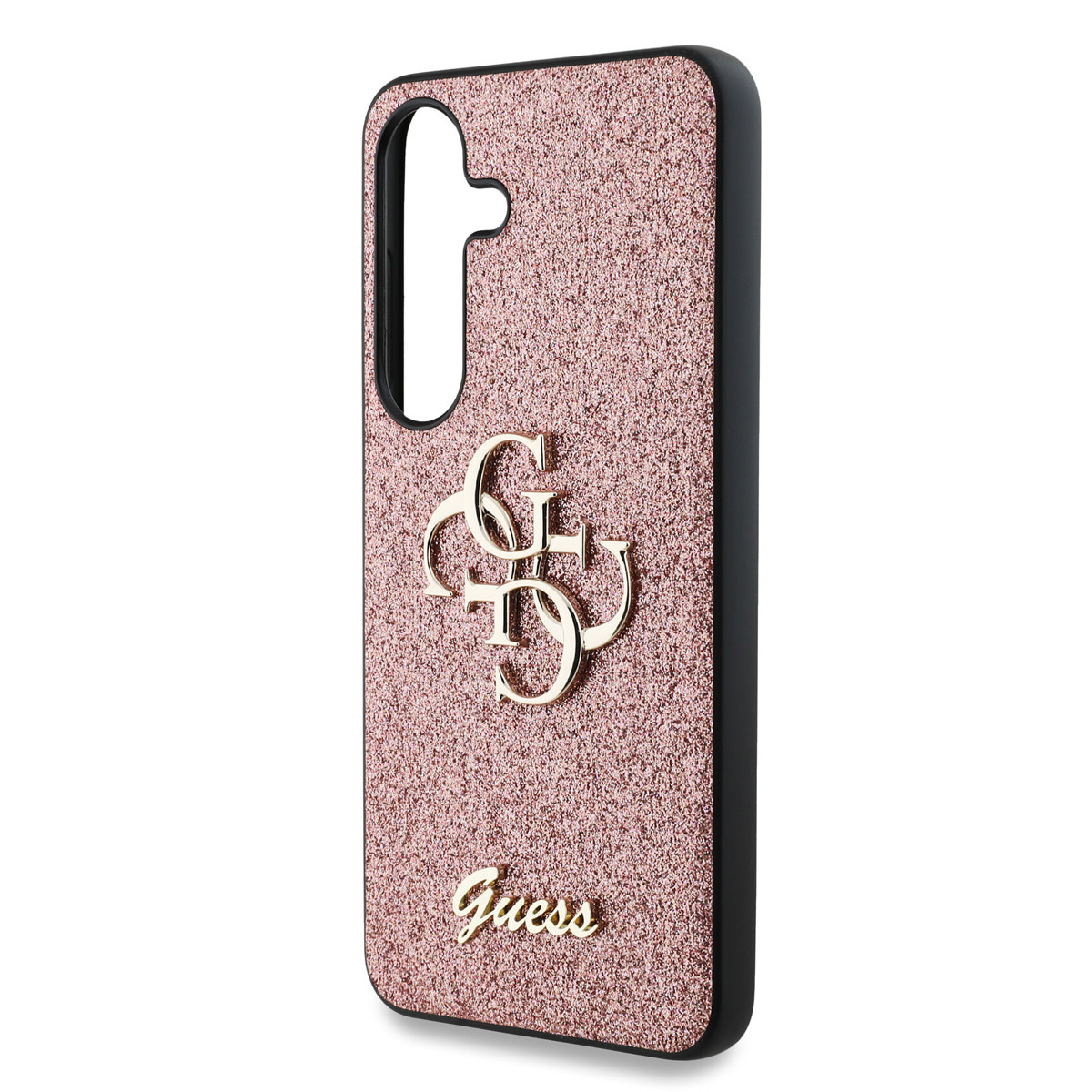 Guess Guess Galaxy S25 Backcover hoesje - Fixed Glitter - Big 4G Metal Logo - Roze, foto 5 van 6