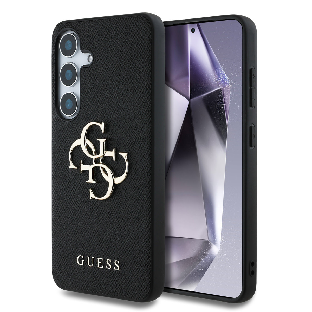 Guess Guess Galaxy S25 Plus Backcover hoesje - Grained - Big 4G Logo - Zwart