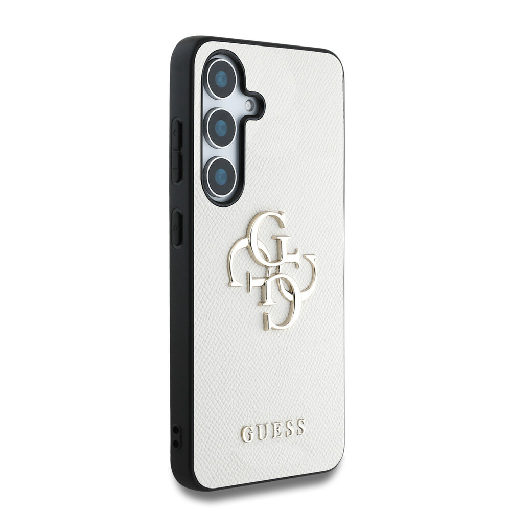 Guess Guess Galaxy S25 Back-Cover hul - Grained - Big 4G Logo - Beige Guess Guess Galaxy S25 Back-Cover hul - Grained - Big 4G Logo - Beige