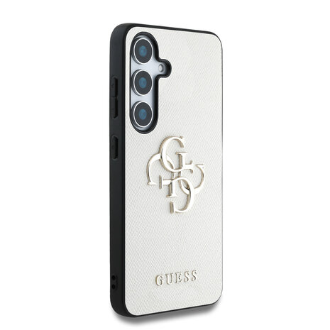 Guess Guess Galaxy S25 Back-Cover hul - Grained - Big 4G Logo - Beige Guess Guess Galaxy S25 Back-Cover hul - Grained - Big 4G Logo - Beige