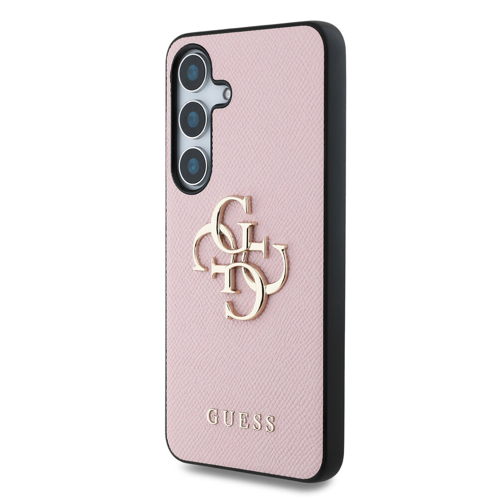 Guess Guess Galaxy S25 Backcover hoesje - Grained - Big 4G Logo - Roze Guess Guess Galaxy S25 Backcover hoesje - Grained - Big 4G Logo - Roze