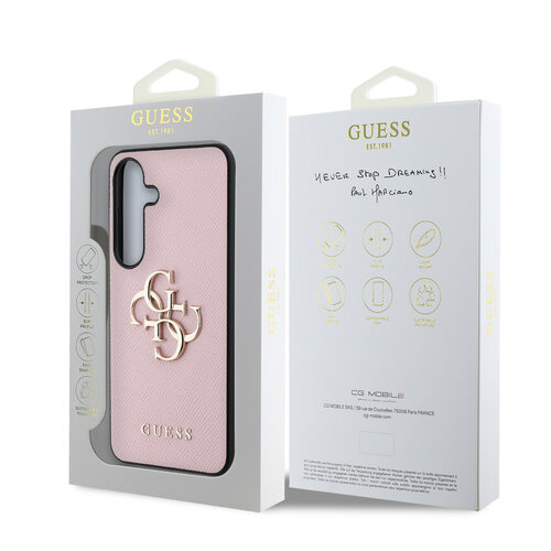 Guess Guess Galaxy S25 Backcover hoesje - Grained - Big 4G Logo - Roze