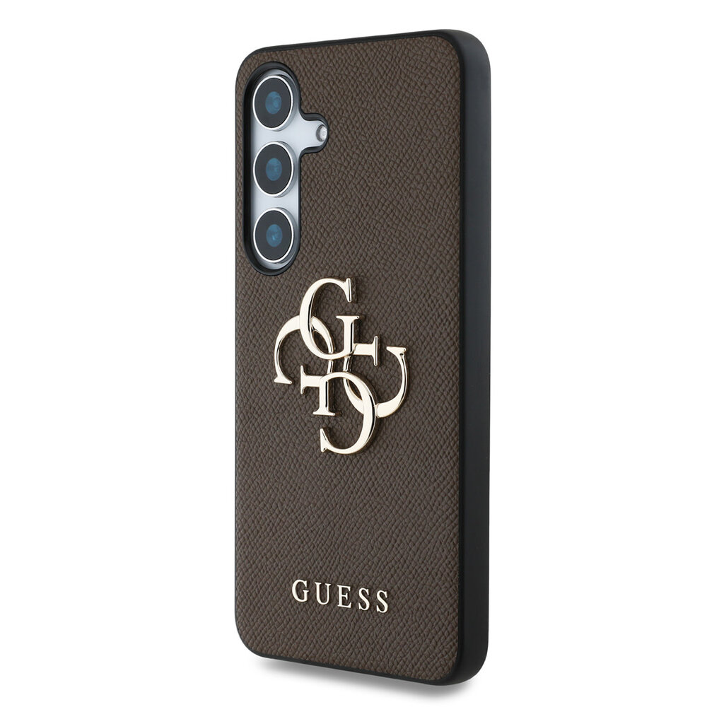 Guess Guess Galaxy S25 Back-Cover hul - Grained - Big 4G Logo - Braun Guess Guess Galaxy S25 Back-Cover hul - Grained - Big 4G Logo - Braun