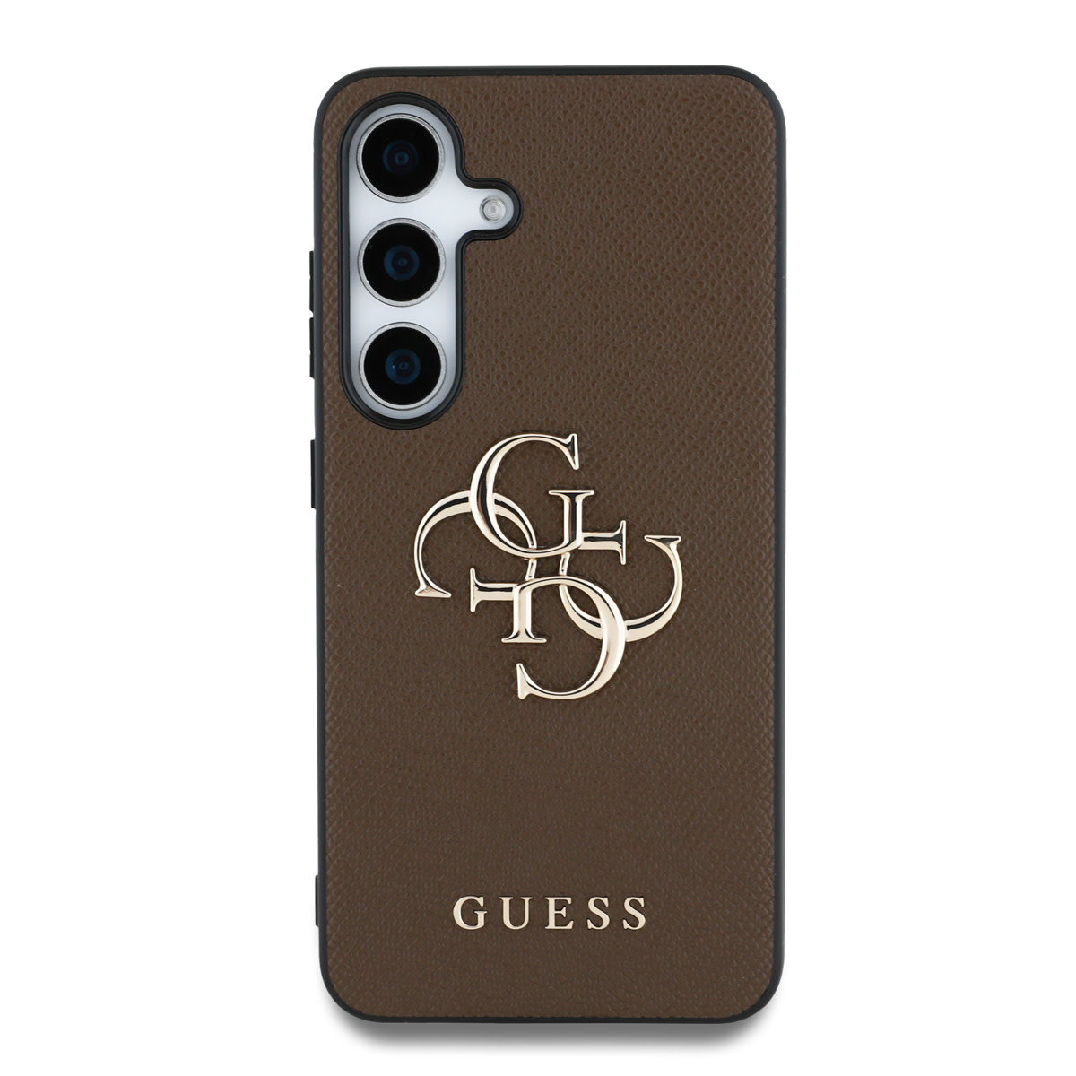 Guess Guess Galaxy S25 Backcover hoesje - Grained - Big 4G Logo - Bruin, foto 3 van 6
