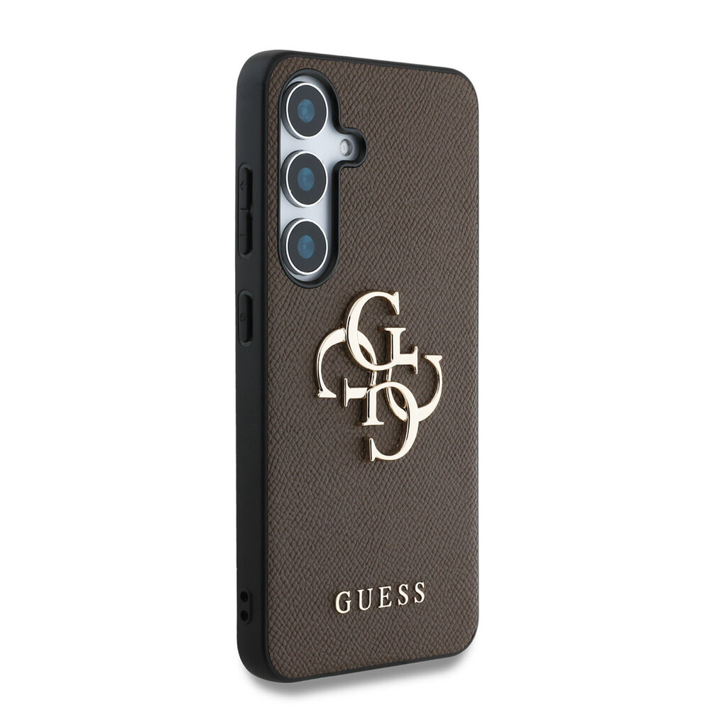 Guess Guess Galaxy S25 Backcover hoesje - Grained - Big 4G Logo - Bruin Guess Guess Galaxy S25 Backcover hoesje - Grained - Big 4G Logo - Bruin