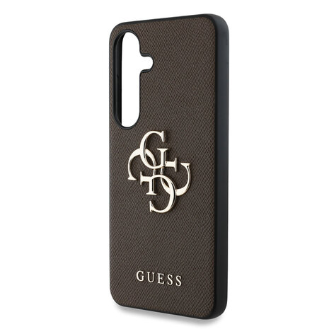 Guess Guess Galaxy S25 Backcover hoesje - Grained - Big 4G Logo - Bruin Guess Guess Galaxy S25 Backcover hoesje - Grained - Big 4G Logo - Bruin