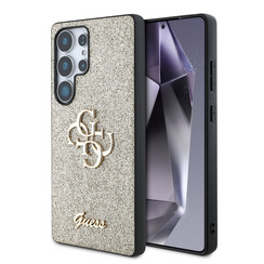 Guess Galaxy S25 Ultra Back cover case - Fixed Glitter - Big 4G Metal Logo - Gold
