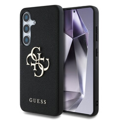 Guess Galaxy S25 Back-Cover hul - Grained - Big 4G Logo - Schwarz