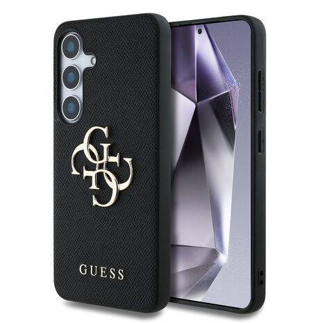 Guess Guess Galaxy S25 Backcover hoesje - Grained - Big 4G Logo - Zwart Guess Guess Galaxy S25 Backcover hoesje - Grained - Big 4G Logo - Zwart