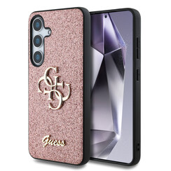 Guess Galaxy S25 Back cover case - Fixed Glitter - Big 4G Metal Logo - Pink