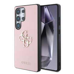 Guess Galaxy S25 Ultra Backcover hoesje - Grained - Big 4G Logo - Roze