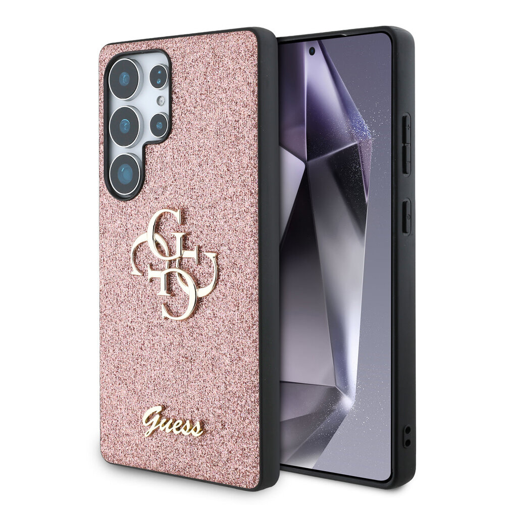 Guess Guess Galaxy S25 Ultra Back cover coque - Fixed Glitter - Big 4G Metal Logo - Rose Guess Guess Galaxy S25 Ultra Back cover coque - Fixed Glitter - Big 4G Metal Logo - Rose