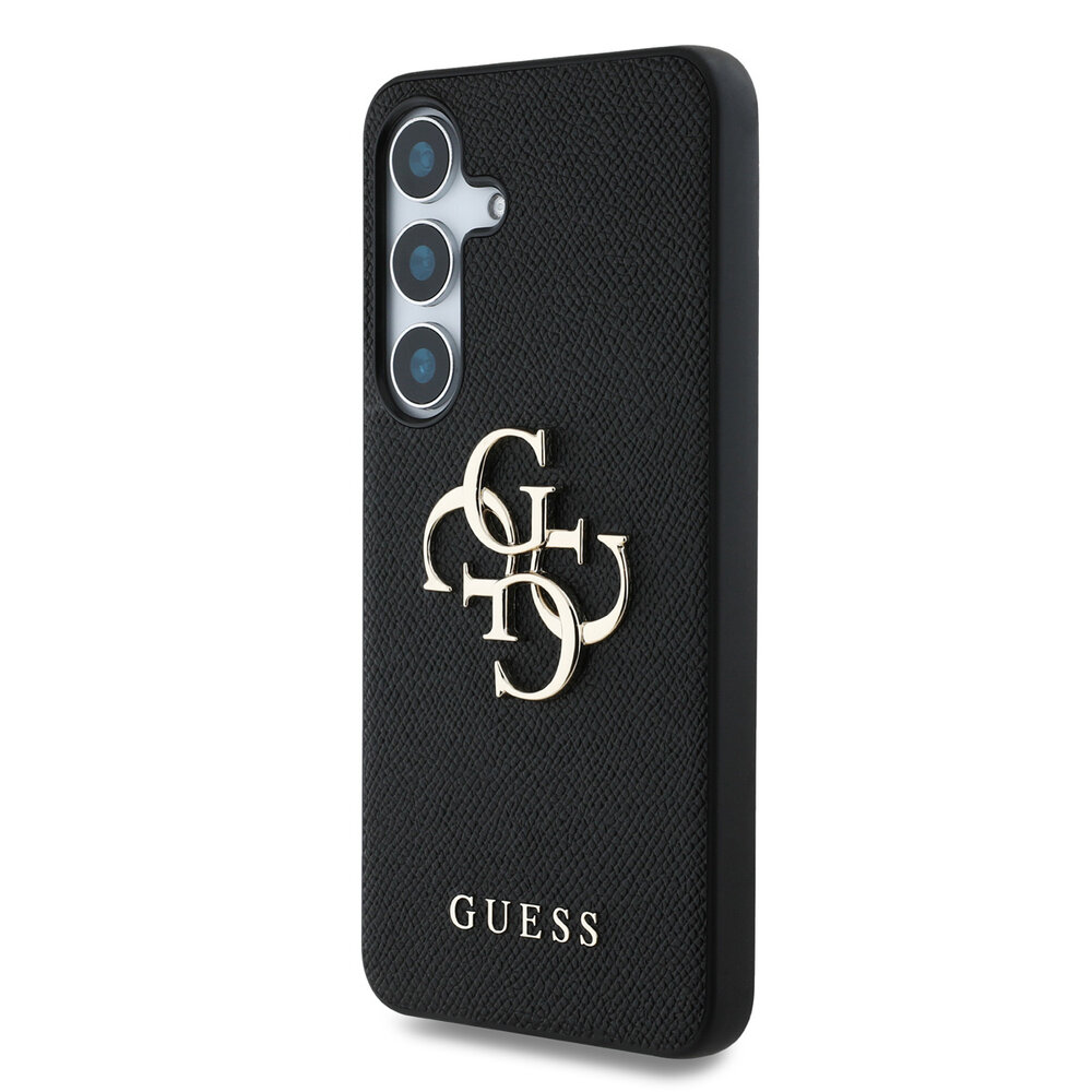 Guess Guess Galaxy S25 Backcover hoesje - Grained - Big 4G Logo - Zwart Guess Guess Galaxy S25 Backcover hoesje - Grained - Big 4G Logo - Zwart