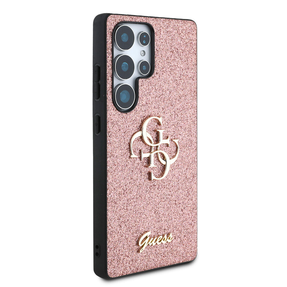 Guess Guess Galaxy S25 Ultra Back cover coque - Fixed Glitter - Big 4G Metal Logo - Rose Guess Guess Galaxy S25 Ultra Back cover coque - Fixed Glitter - Big 4G Metal Logo - Rose