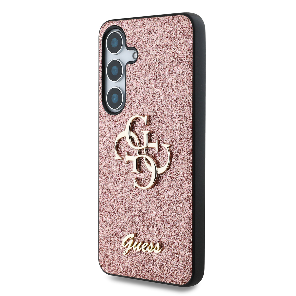 Guess Guess Galaxy S25 Backcover hoesje - Fixed Glitter - Big 4G Metal Logo - Roze, foto 2 van 6