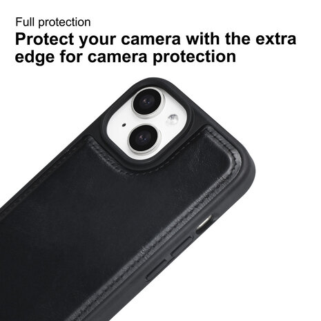 TUNIQ TUNIQ iPhone 15 Back-Cover hul - mit abnehmbarem Kartenhalter - Schwarz TUNIQ TUNIQ iPhone 15 Back-Cover hul - mit abnehmbarem Kartenhalter - Schwarz