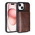 TUNIQ iPhone 15 Back cover coque avec porte-carte amovible - Marron TUNIQ iPhone 15 Back cover coque avec porte-carte amovible - Marron