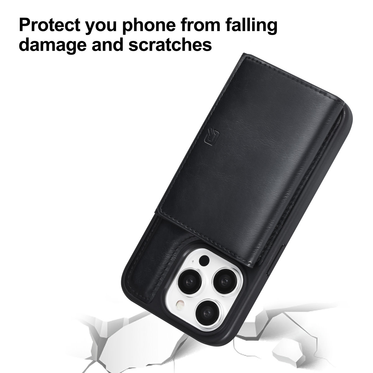 TUNIQ TUNIQ iPhone 15 Pro Backcover hoesje met afneembare Pasjeshouder - Zwart, foto 5 van 6