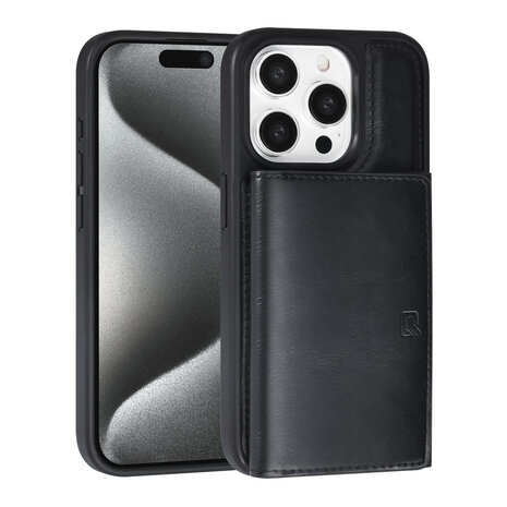 TUNIQ TUNIQ iPhone 15 Pro Back cover coque avec porte-carte amovible - Noir TUNIQ TUNIQ iPhone 15 Pro Back cover coque avec porte-carte amovible - Noir