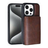 TUNIQ TUNIQ iPhone 15 Pro Backcover hoesje met afneembare Pasjeshouder - Bruin TUNIQ TUNIQ iPhone 15 Pro Backcover hoesje met afneembare Pasjeshouder - Bruin