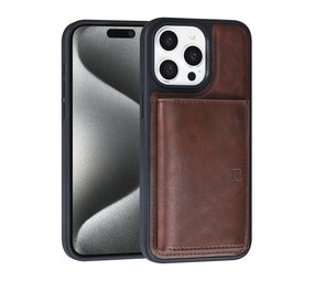 TUNIQ TUNIQ iPhone 15 Pro Max Back-Cover hul - mit abnehmbarem Kartenhalter - Braun TUNIQ TUNIQ iPhone 15 Pro Max Back-Cover hul - mit abnehmbarem Kartenhalter - Braun