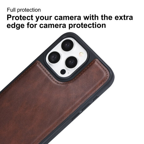 TUNIQ TUNIQ iPhone 15 Pro Max Backcover hoesje met afneembare Pasjeshouder - Bruin TUNIQ TUNIQ iPhone 15 Pro Max Backcover hoesje met afneembare Pasjeshouder - Bruin