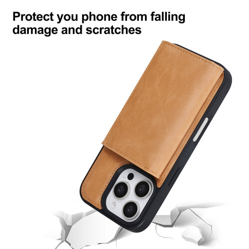 TUNIQ TUNIQ iPhone 16 Pro Backcover hoesje - met afneembare Pasjeshouder - Goud