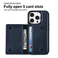 TUNIQ TUNIQ iPhone 16 Pro Back-Cover hul - mit abnehmbarem Kartenhalter - Blau