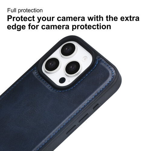 TUNIQ TUNIQ iPhone 16 Pro Backcover hoesje - met afneembare Pasjeshouder - Blauw