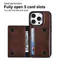 TUNIQ TUNIQ iPhone 16 Pro Back-Cover hul - mit abnehmbarem Kartenhalter - Braun