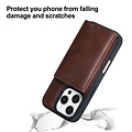 TUNIQ TUNIQ iPhone 16 Pro Back-Cover hul - mit abnehmbarem Kartenhalter - Braun