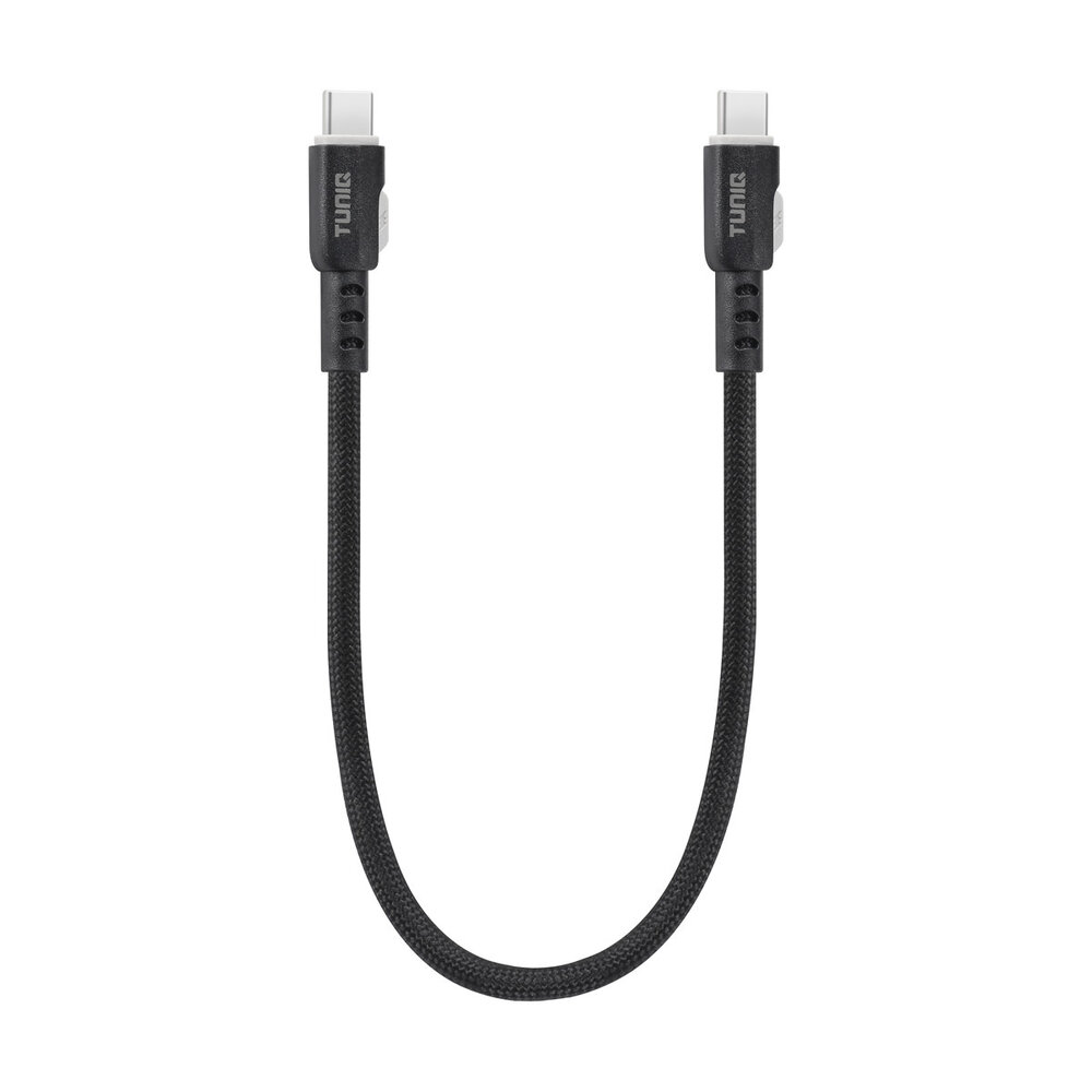 TUNIQ TUNIQ USB-C naar USB-C Kabel 30cm - Snelle oplaadkabel - Zwart TUNIQ TUNIQ USB-C naar USB-C Kabel 30cm - Snelle oplaadkabel - Zwart