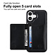 TUNIQ TUNIQ iPhone 16 Plus Back cover case - with removable card holder - Black TUNIQ TUNIQ iPhone 16 Plus Back cover case - with removable card holder - Black