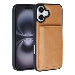 TUNIQ iPhone 16 Plus Backcover hoesje - met afneembare Pasjeshouder - Goud
