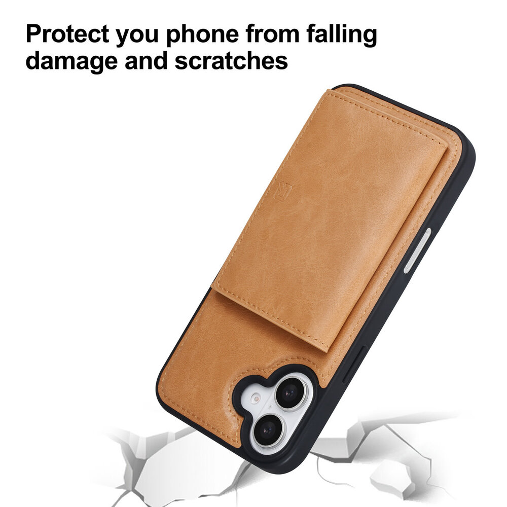 TUNIQ TUNIQ iPhone 16 Plus Back-Cover hul - mit abnehmbarem Kartenhalter - Gold TUNIQ TUNIQ iPhone 16 Plus Back-Cover hul - mit abnehmbarem Kartenhalter - Gold