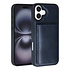 TUNIQ iPhone 16 Plus Back-Cover hul - mit abnehmbarem Kartenhalter - Blau TUNIQ iPhone 16 Plus Back-Cover hul - mit abnehmbarem Kartenhalter - Blau