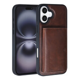 TUNIQ TUNIQ iPhone 16 Plus Back-Cover hul - mit abnehmbarem Kartenhalter - Braun TUNIQ TUNIQ iPhone 16 Plus Back-Cover hul - mit abnehmbarem Kartenhalter - Braun