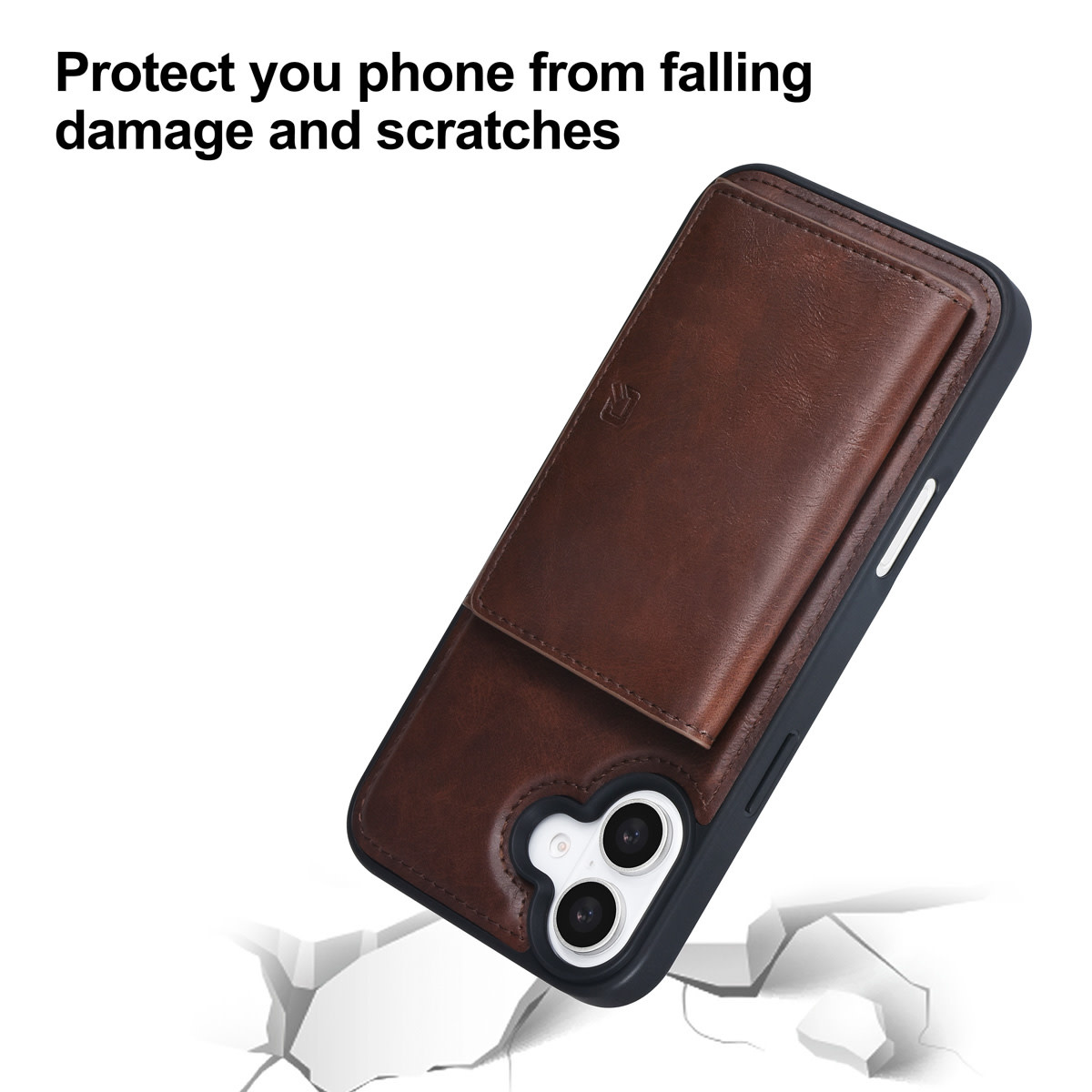 TUNIQ TUNIQ iPhone 16 Plus Backcover hoesje - met afneembare Pasjeshouder - Bruin, foto 5 van 6
