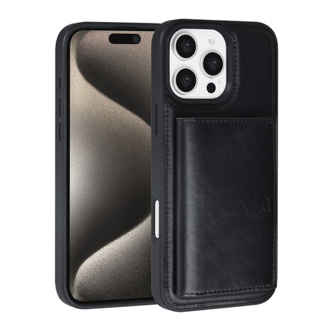 TUNIQ TUNIQ iPhone 16 Pro Max Back-Cover hul - mit abnehmbarem Kartenhalter - Schwarz TUNIQ TUNIQ iPhone 16 Pro Max Back-Cover hul - mit abnehmbarem Kartenhalter - Schwarz
