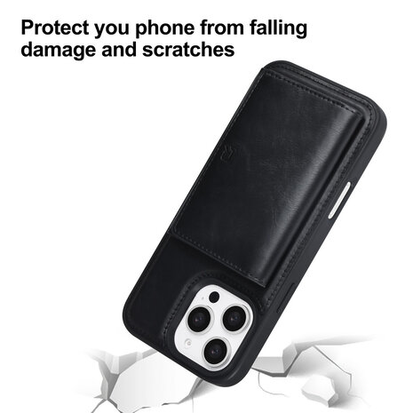 TUNIQ TUNIQ iPhone 16 Pro Max Back cover case - with removable card holder - Black TUNIQ TUNIQ iPhone 16 Pro Max Back cover case - with removable card holder - Black