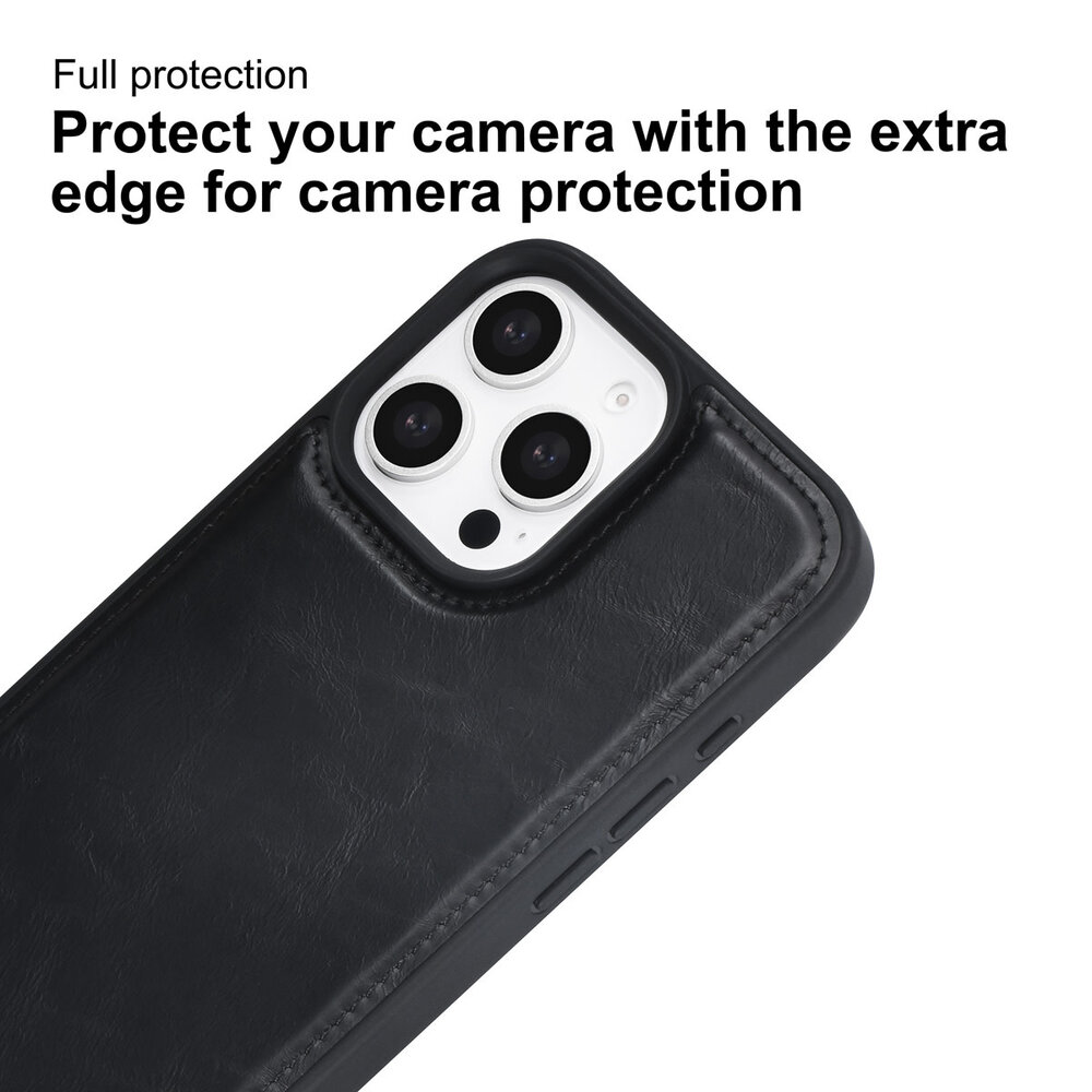 TUNIQ TUNIQ iPhone 16 Pro Max Back cover case - with removable card holder - Black TUNIQ TUNIQ iPhone 16 Pro Max Back cover case - with removable card holder - Black