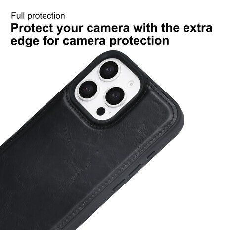 TUNIQ TUNIQ iPhone 16 Pro Max Back-Cover hul - mit abnehmbarem Kartenhalter - Schwarz TUNIQ TUNIQ iPhone 16 Pro Max Back-Cover hul - mit abnehmbarem Kartenhalter - Schwarz