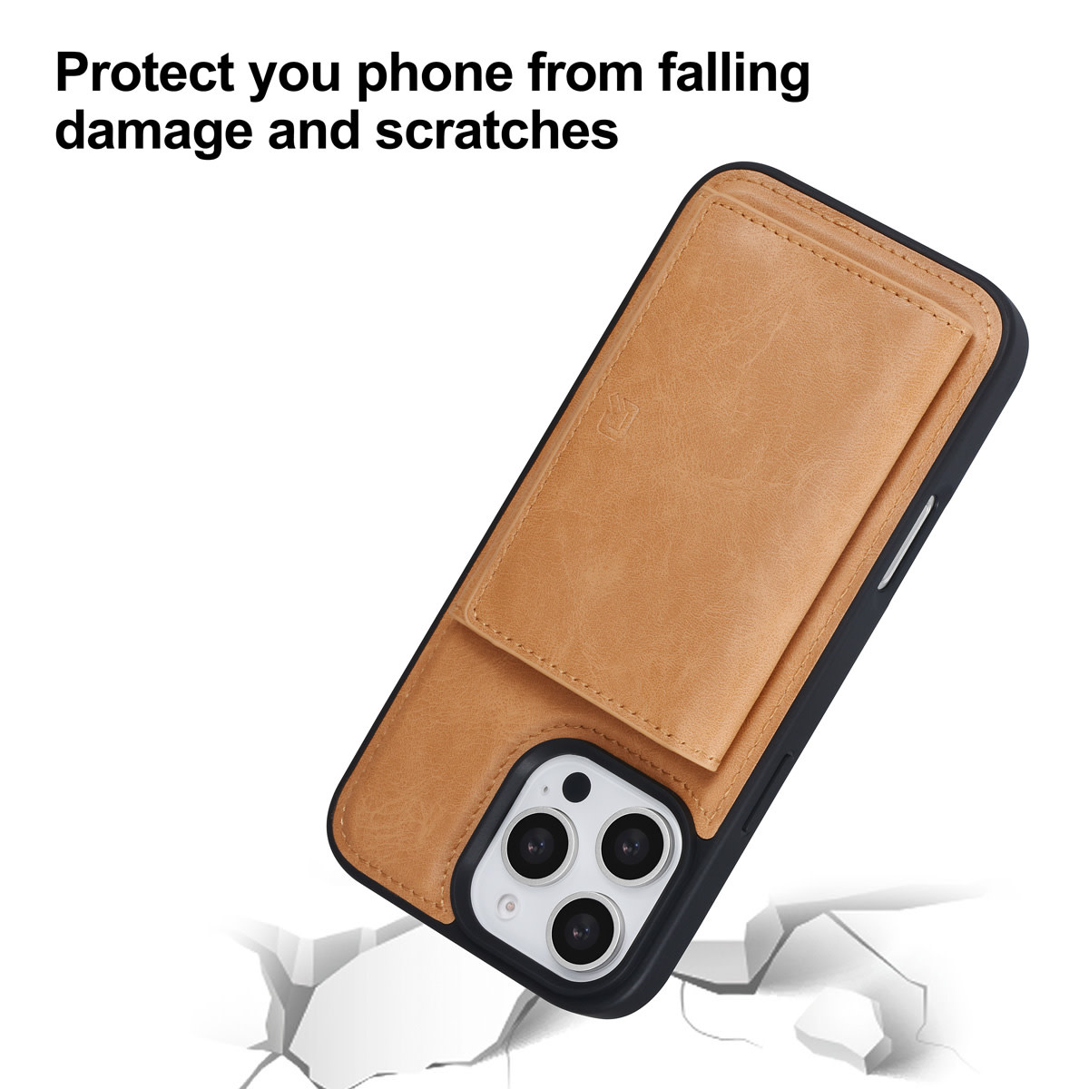 TUNIQ TUNIQ iPhone 16 Pro Max Backcover hoesje - met afneembare Pasjeshouder - Goud, foto 5 van 6