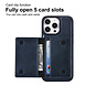 TUNIQ TUNIQ iPhone 16 Pro Max Back cover case - with removable card holder - Blue TUNIQ TUNIQ iPhone 16 Pro Max Back cover case - with removable card holder - Blue