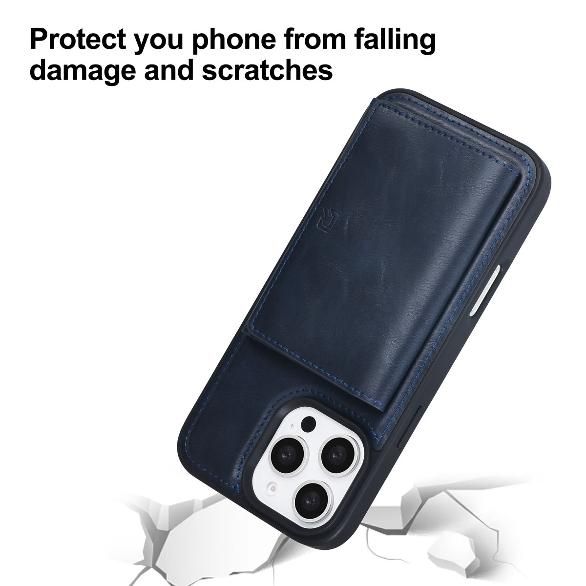 TUNIQ TUNIQ iPhone 16 Pro Max Backcover hoesje - met afneembare Pasjeshouder - Blauw, foto 5 van 6